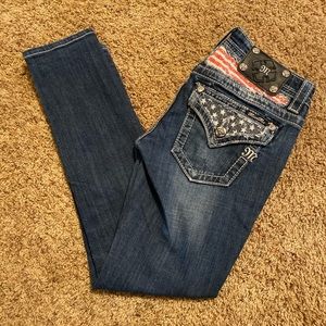 Miss Me Signature Skinny American Flag Denim 26